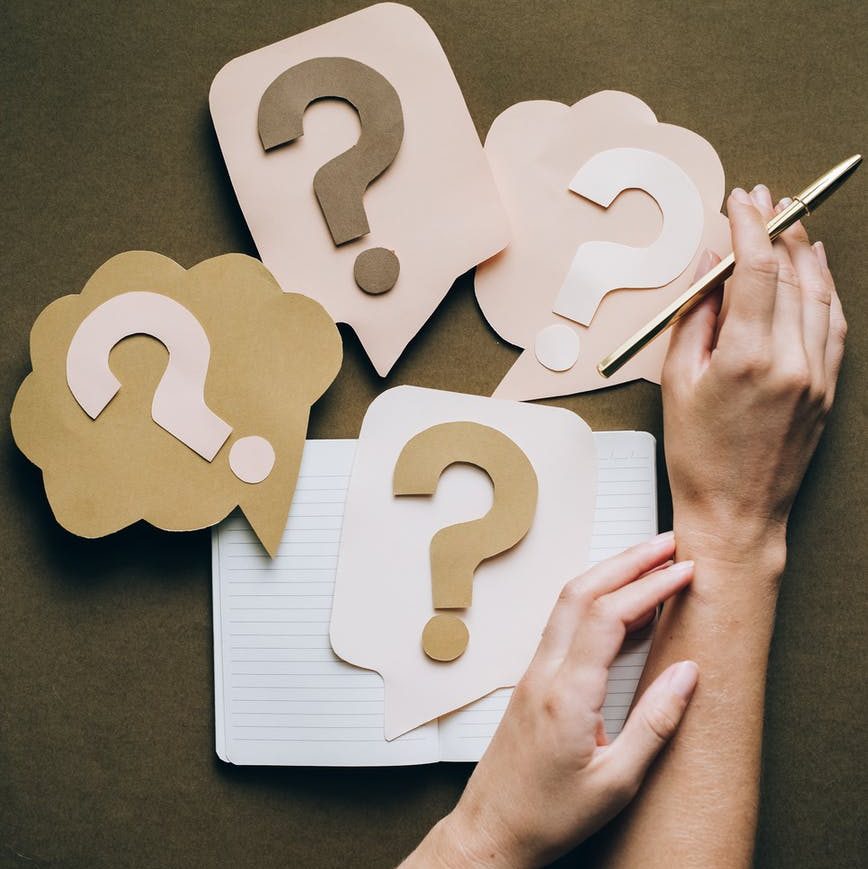 person with difficulty and questions in studies